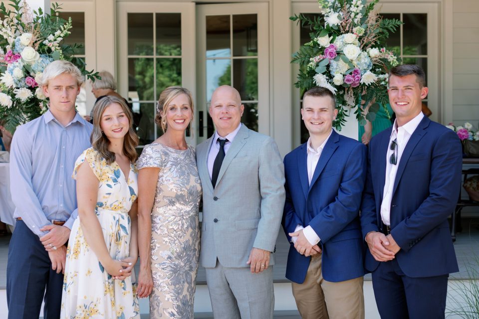 Wedding photo joining blended family